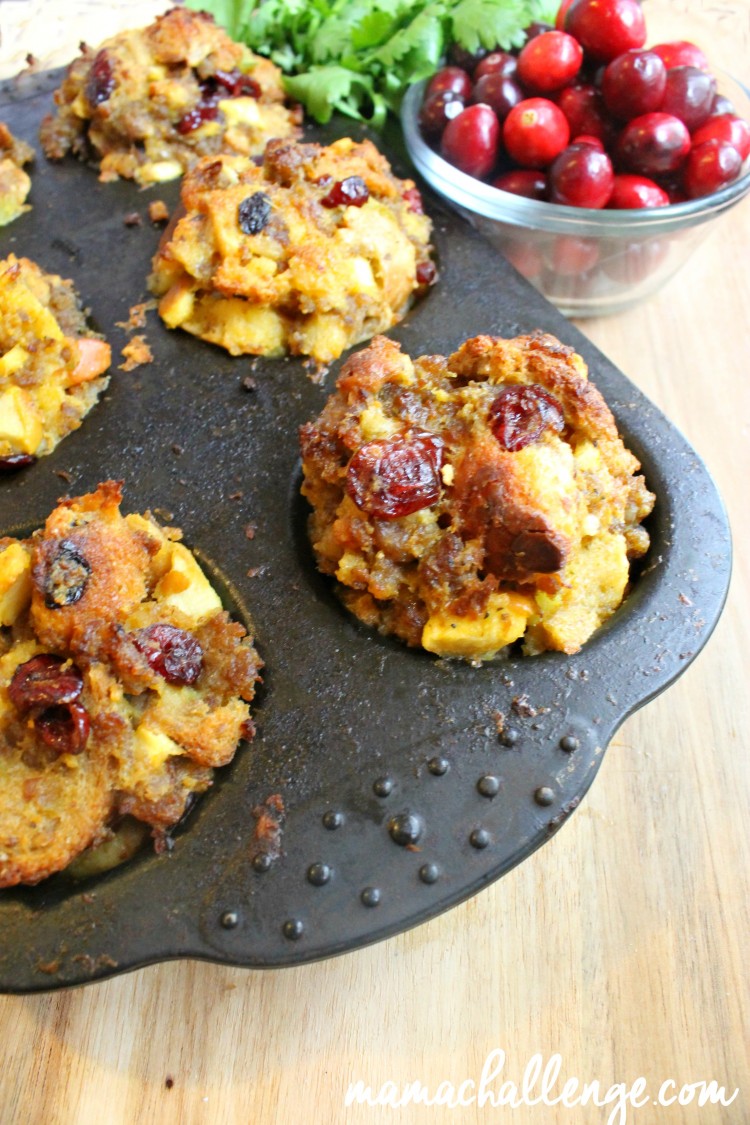 Joy to the Meal Sausage and Cranberry Stuffing Cups mamachallenge